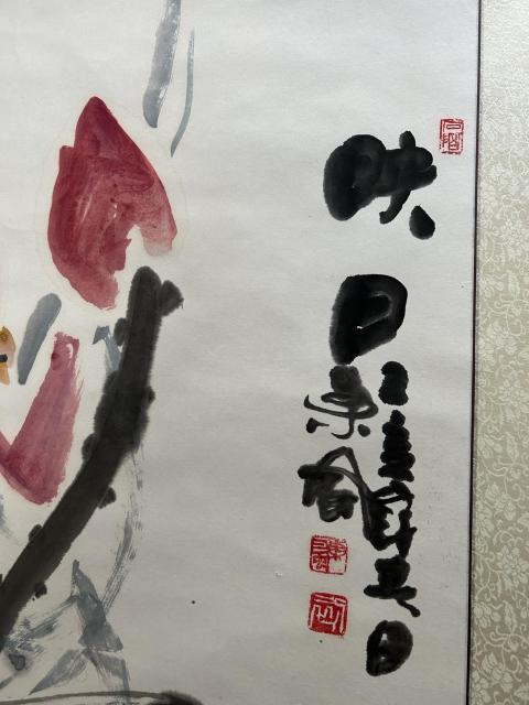 古玩字畫初東風(fēng)老師精品寫意荷花拍賣，當(dāng)前價(jià)格850元