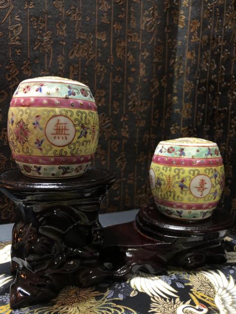 古玩陶瓷繡敦兒-鼓釘罐【一對兒】拍賣,當(dāng)前價(jià)格336元
