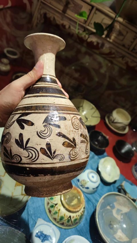 古玩陶瓷元代磁州窯玉壺春瓶拍賣,當前價格9890元