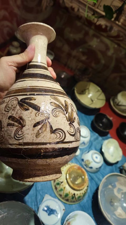 古玩陶瓷元代磁州窯玉壺春瓶拍賣,當前價格9890元