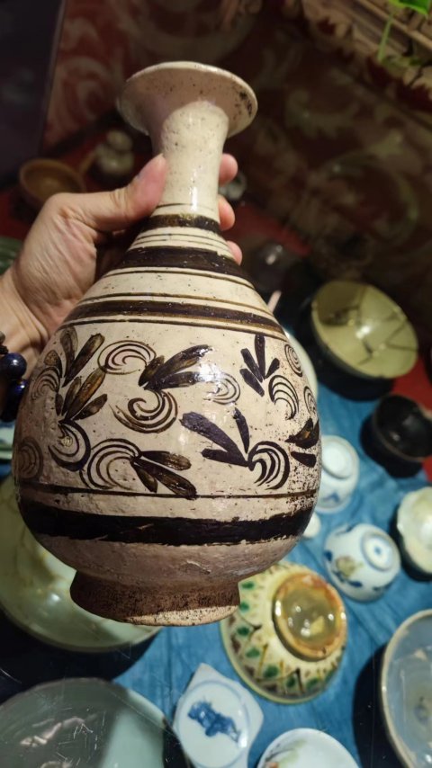 古玩陶瓷元代磁州窯玉壺春瓶拍賣,當前價格9890元