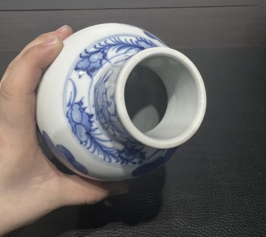 古玩陶瓷晚清青花富貴白頭瓶拍賣,當前價格2999元