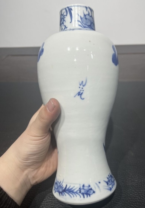 古玩陶瓷晚清青花富貴白頭瓶拍賣,當前價格2999元