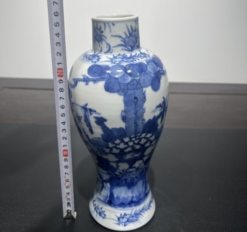 古玩陶瓷晚清青花富貴白頭瓶拍賣,當前價格2999元