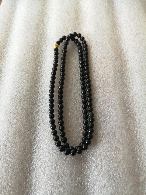 古玩玉器天然翡翠(墨翠)項鏈拍賣,當前價格450元