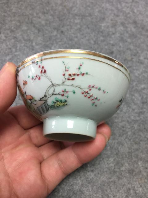 古玩陶瓷民國粉彩桃花美女圖碗拍賣,當前價格800元