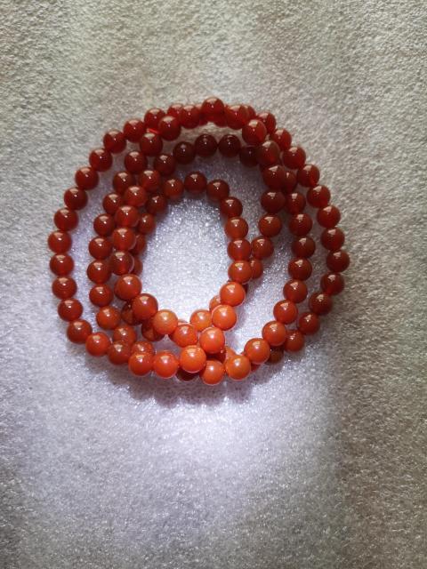 古玩玉器紅瑪瑙珠手串拍賣,當(dāng)前價(jià)格850元