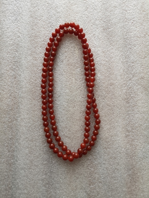 古玩玉器紅瑪瑙珠手串拍賣,當(dāng)前價(jià)格850元