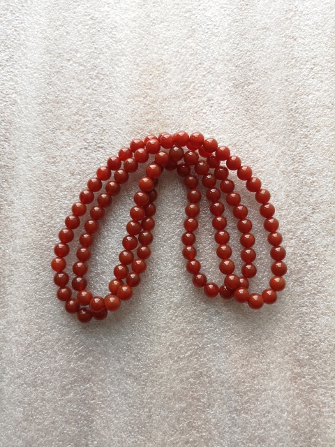 古玩玉器紅瑪瑙珠手串拍賣,當(dāng)前價(jià)格850元