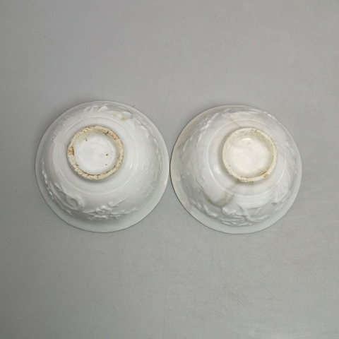 古玩陶瓷民國解放初?印花杯（一對）拍賣，當前價格900元