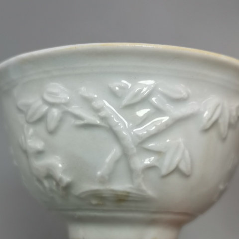 古玩陶瓷民國解放初?印花杯（一對）拍賣，當前價格900元