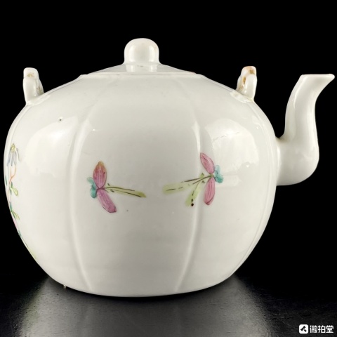 中国　粉彩　花鳥紋茶入　洪憲年製　送料込み0930 中国 粉彩 花鳥紋茶入 洪憲年製 送料込み0930