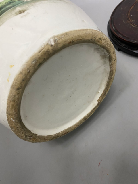 古玩陶瓷粉彩教子圖人物紋雙耳瓶拍賣,當前價格1200元