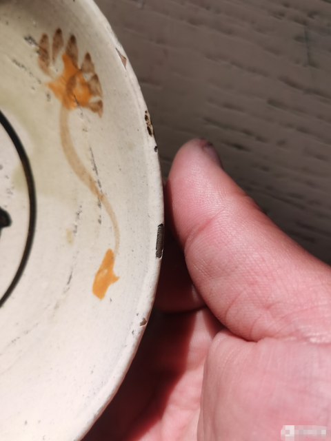 古玩陶瓷【平臺實物保真】磁州窯白地褐彩壽字紋盤拍賣,當前價格680元