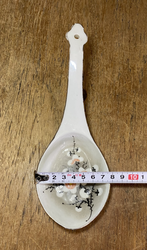 古玩陶瓷粉彩細路梅花花卉紋湯勺拍賣,當前價格600元