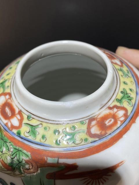 古玩陶瓷清光緒五彩西廂記蓋罐拍賣，當前價格800元