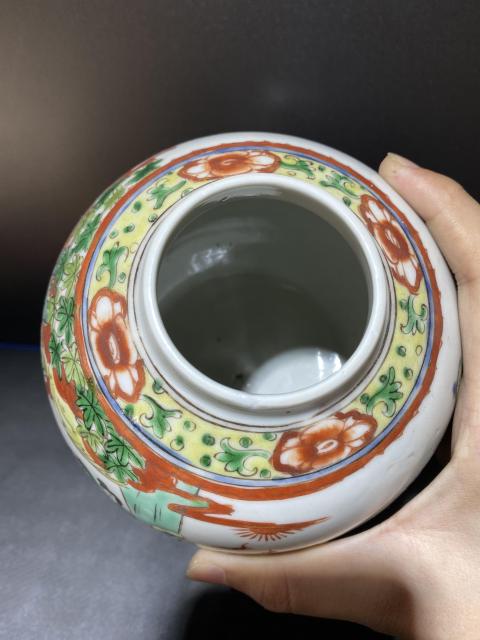 古玩陶瓷清光緒五彩西廂記蓋罐拍賣，當前價格800元