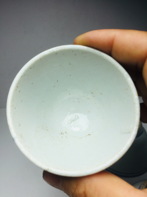 古玩陶瓷青花線條紋杯4個拍賣,當前價格399元