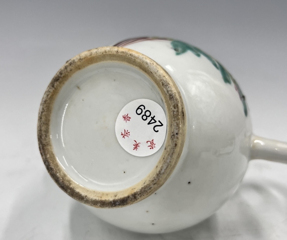 古玩陶瓷清光緒?淺降油彩花鳥梨形壺拍賣,當前價格2400元