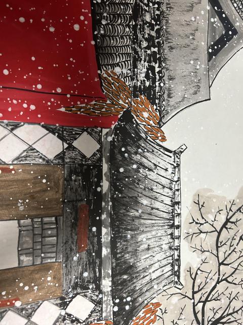 古玩字畫東美老師胡同雪景拍賣，當前價格850元