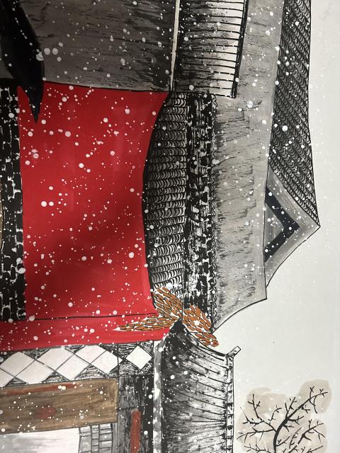 古玩字畫東美老師胡同雪景拍賣，當前價格850元