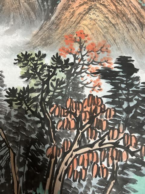 古玩字畫姜國華老師2020年寫意山水斗方拍賣，當前價格7588元