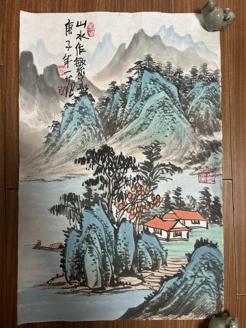 古玩字畫姜國華老師真跡山水作繁華拍賣，當前價格3798元