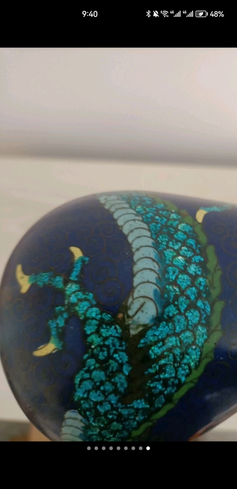 古玩雜項景泰藍銅瓶拍賣,當前價格9966元