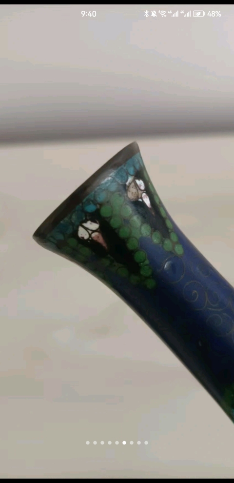 古玩雜項景泰藍銅瓶拍賣,當前價格9966元