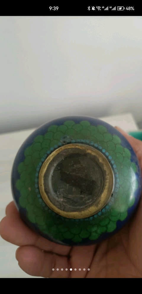 古玩雜項景泰藍銅瓶拍賣,當前價格9966元