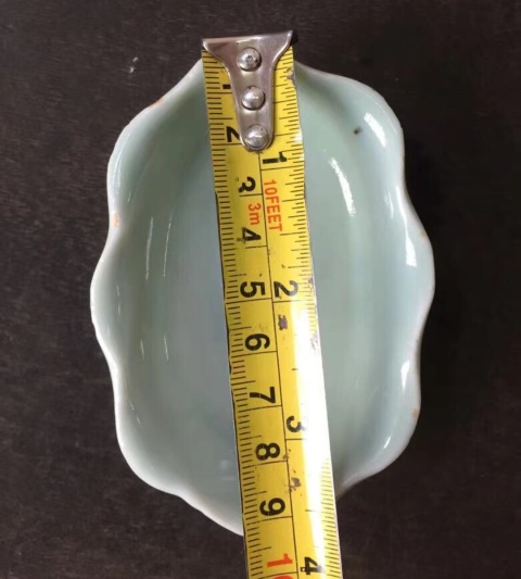 古玩陶瓷晚清民國冬青釉葵口洗拍賣，當前價格750元