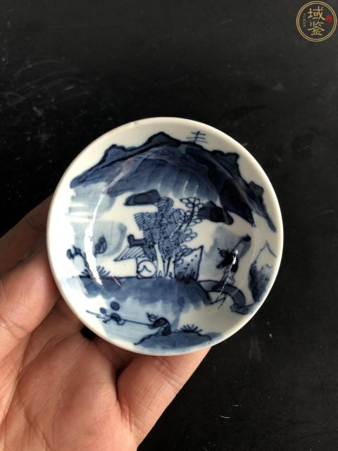 古玩陶瓷晚清樵漁耕讀山水紋青花墨碟拍賣(mài),當(dāng)前價(jià)格1200元