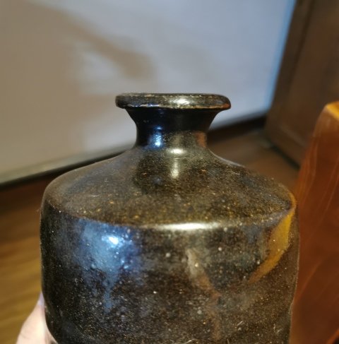 古玩陶瓷明代?黑釉梅瓶拍賣，當前價格2400元