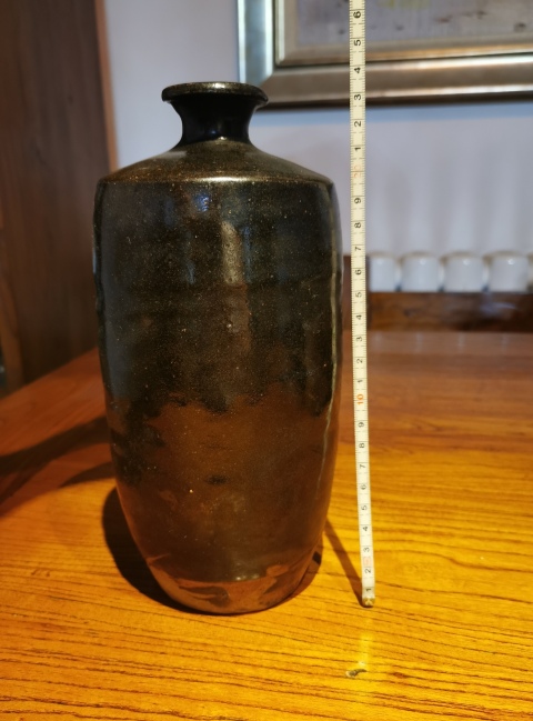 古玩陶瓷明代?黑釉梅瓶拍賣，當前價格2400元