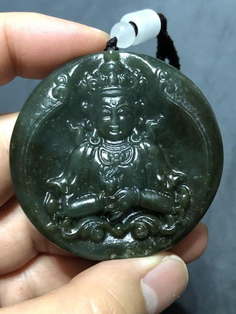 古玩玉器和田玉觀音牌【送證書】拍賣,當前價格88元