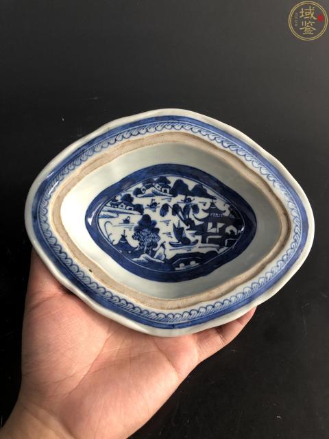 古玩陶瓷【實物鑒真】樓臺亭閣山水紋青花蓋盤拍賣,當前價格1999元