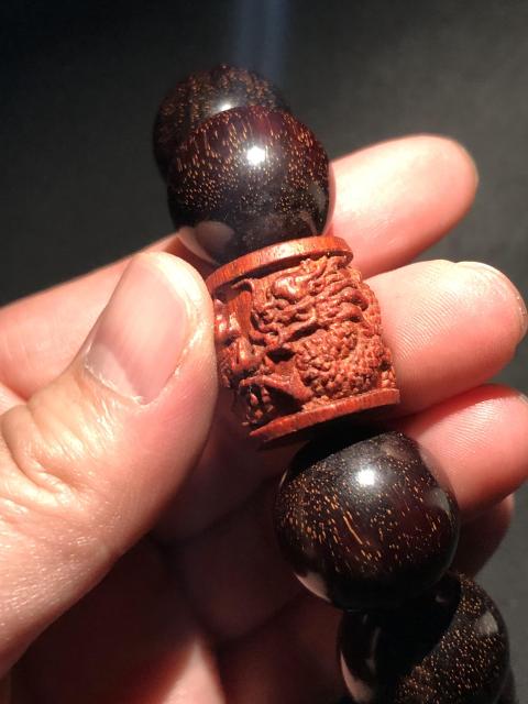 古玩玉器天然紫檀木珠手串紫檀木珠手串-滿天星文玩-小葉-小夜-木串-血檀-黃花拍賣(mài)，當(dāng)前價(jià)格388元