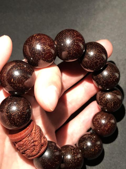 古玩玉器天然紫檀木珠手串紫檀木珠手串-滿天星文玩-小葉-小夜-木串-血檀-黃花拍賣(mài)，當(dāng)前價(jià)格388元