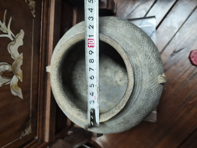 古玩陶瓷戰漢灰陶印紋雙系罐拍賣，當前價格3888元