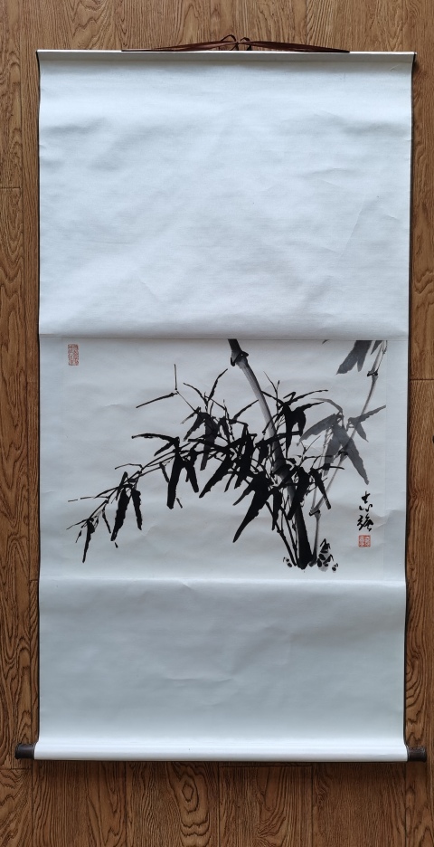 古玩字畫董壽平大弟子王志強款寫意墨竹拍賣,當前價格699元