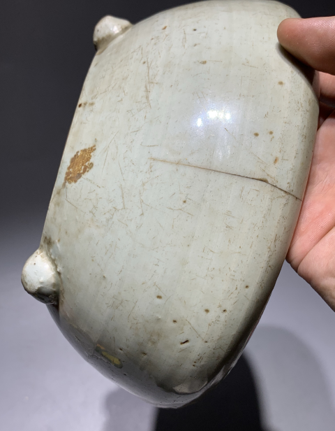 古玩陶瓷明早期龍泉窯三乳足缽式香爐拍賣,當(dāng)前價(jià)格1388元