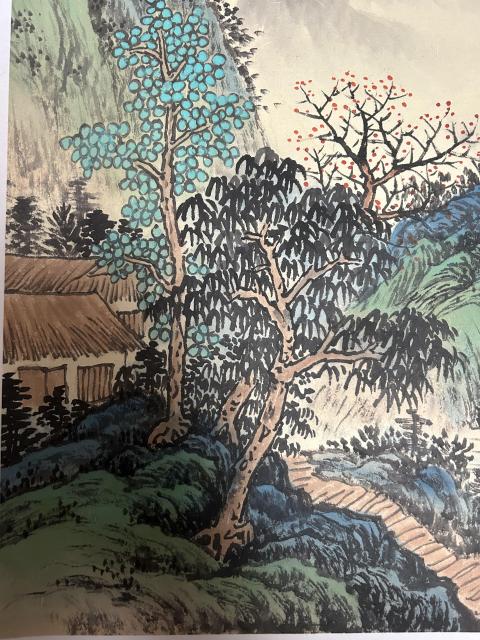 古玩字畫愛新覺羅啟順款山水斗方拍賣，當(dāng)前價格2488元