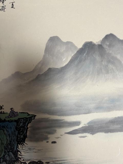 古玩字畫愛新覺羅啟順款山水斗方拍賣，當(dāng)前價格2488元