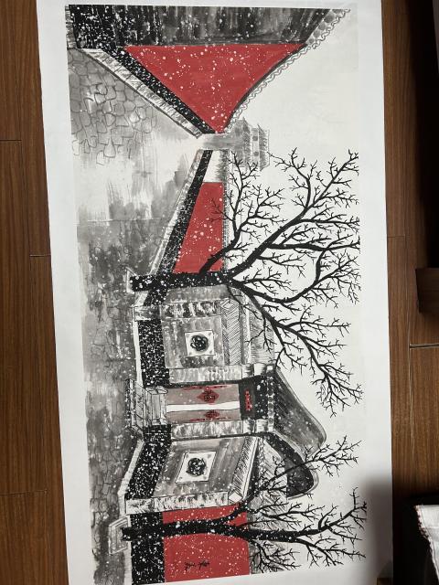 東美款國畫北京胡同拍賣，當(dāng)前價格850元