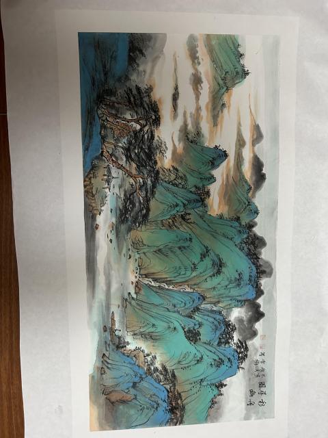 古玩字畫唐雪梅老師大紅袍原作，山水拍賣，當前價格3799元