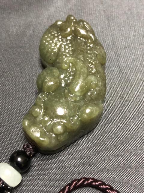 古玩玉器和田玉雕貔貅掛件【附證書】拍賣，當前價格155元