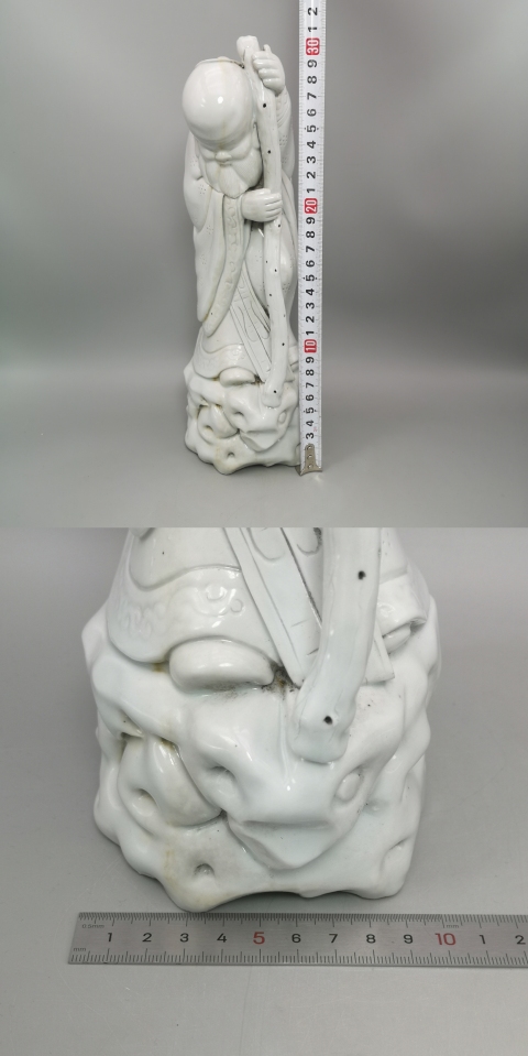 古玩陶瓷【民國白釉壽星塑像拍賣,當前價格888元