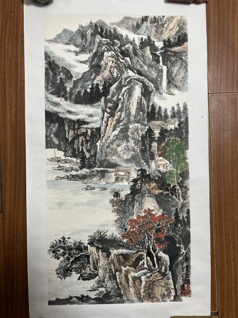 古玩字畫王瑞忠老師山水作品《碧云蒼嶺》拍賣，當前價格988元