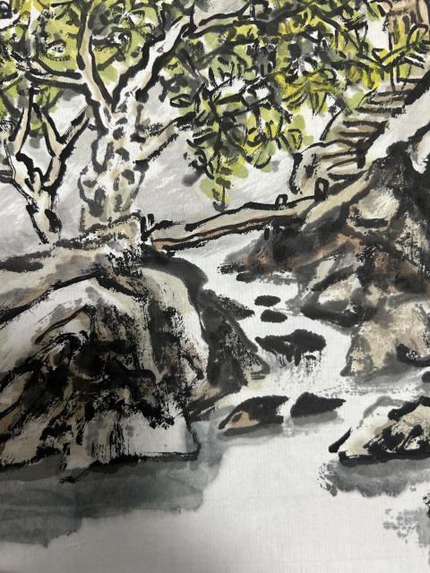 古玩字畫孔子第73代孫(孔已任老師)山寨立于漓江畔拍賣,當前價格1248元