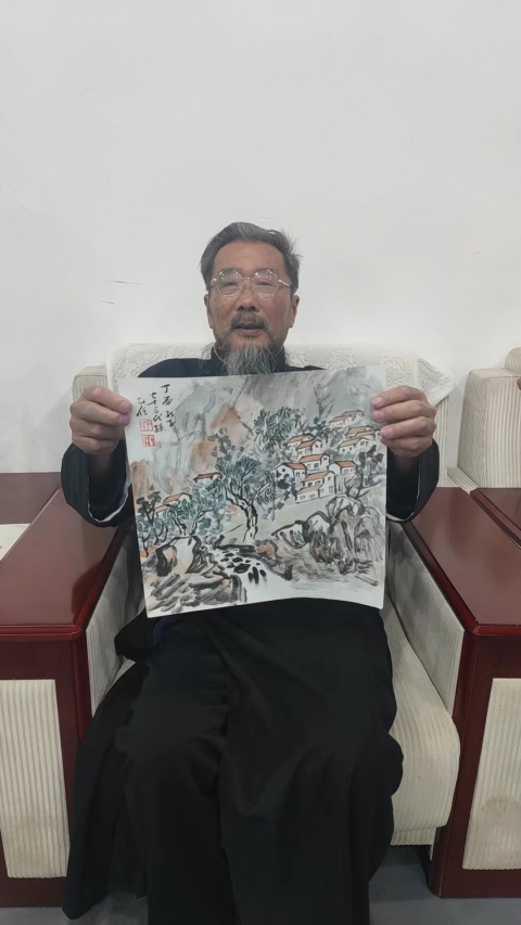 古玩字畫孔子第73代孫（孔乙任）2017作品山居圖拍賣，當前價格1278元